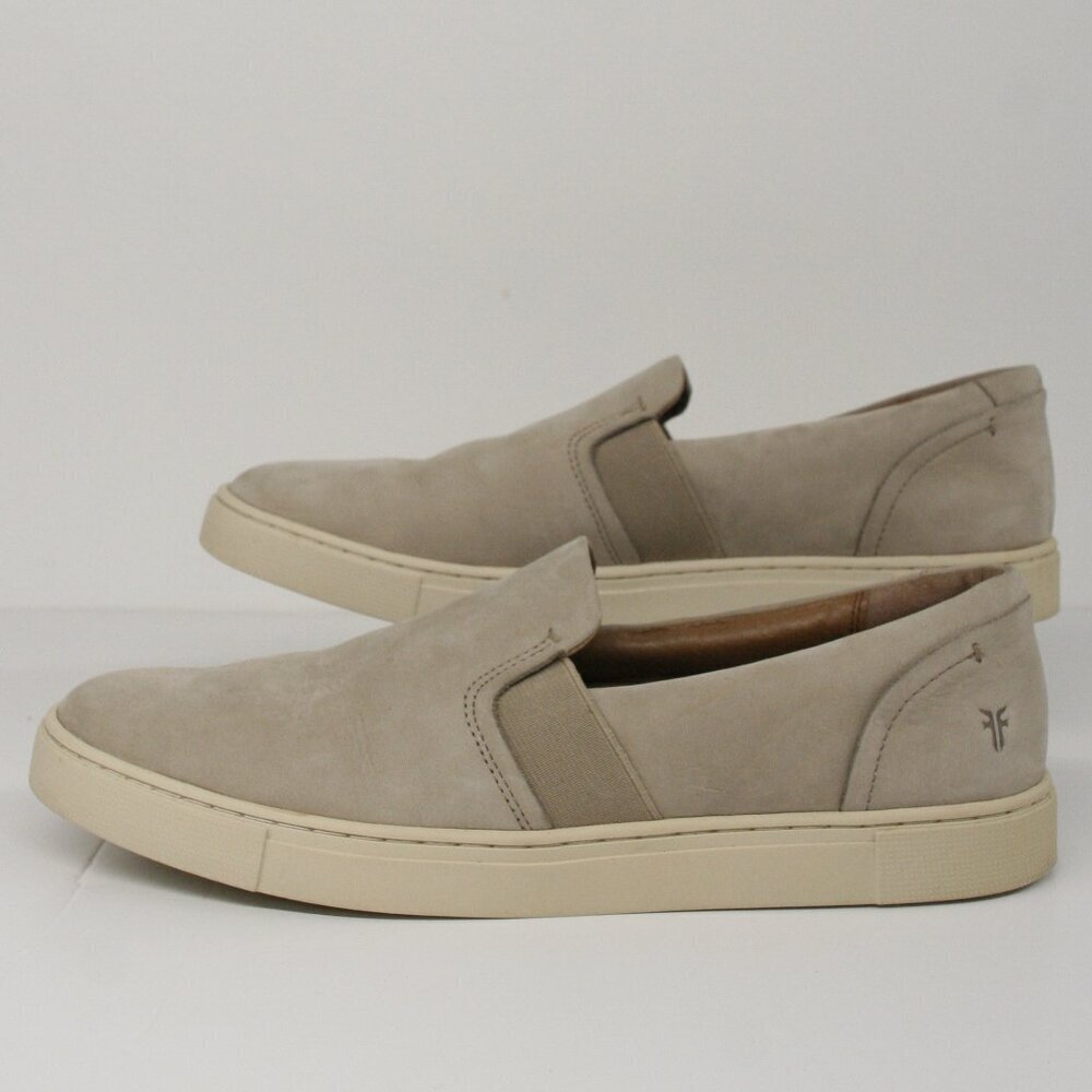 Frye Ivy Suede Leather Slip On Casual Women's Sneakers Shoes Beige Taupe Sz 10